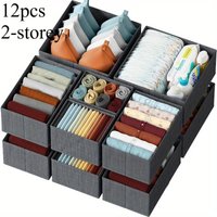 Underwear Drawer Storage Box 6 and 12 Sets of Foldable Underwear Drawer Storage Bag Socks Underwear Storage Box Drawer Divider
