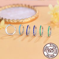 CWWZircons pur 925 en argent Sterling Simple mode CZ cristal rond boucles d'oreilles pour femmes filles bijoux fins accessoires SE031