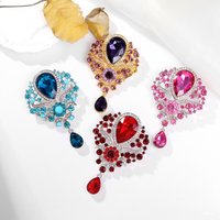 women crystal water drop pendant brooch fashion clothing accessories pin