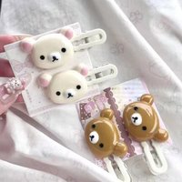 2Pcs/Set Cute Bear Hairpins Set Women Forehead Head Side Bangs Hairpin Children Headdress Girls Hair Accessories