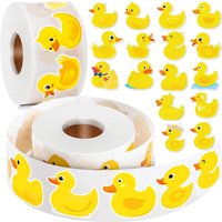 500/1000pcs Duck Stickers Cute Cartoon Roll Stickers Present For Children Birthday Party Favor Water Bottles Notebook Decoration
