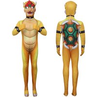 Bowser Cospaly Costume Fantasy Jumpsuit Cartoon Backpack Shoulder Bag Rucksack Outfits Halloween Carnival Disguise Party Suit