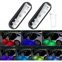 1/2 PCs Car Door Lights LED Welcome Light Magnetic Control USB Charging Auto Open Door Safe Anti-collision Emergency Signal Lamp