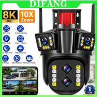 IPC360 Home WiFi Security Camera 8K 16MP Four Lens Three Screen 10X Optical Zoom Auto Tracking Outdoor 360° IP CCTV Cam
