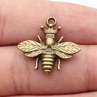10pcs 25x24mm 3 Colors Antique Silver Color Antique Gold Color Antique Bronze Color Crown Bee Charms Jewelry Making Accessories