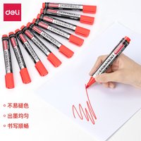 10PCS/BOX Deli S552 Inkable Marker Permanent Marker Pen Paint Marker Black Blue Red 3 Colors Ink Changeable Pen