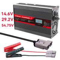 OHRIJA 14.6V 29.2V Lifepo4 Charger 12V 24V 10A For 4S 12.8V Lifepo4 Battery Charger Anderson 50A 29.2V 54.75V Display Charger