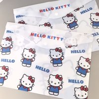 Hello Kitty Document Bag A4 High-looking Storage Bag Student Paper Waterproof Cartoon Snap Office File Case Holder Organizer