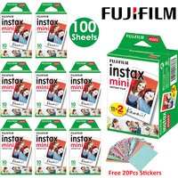 Fujifilm Instax Mini – białe arkusze filmowe, 10, 20, 40, 60, 80, 100 sztuk, do aparatów fotograficznych FUJI, które wykorzystują natychmiastowy film, modele Mini 12/11, 9, 8, 7, 70, 90.