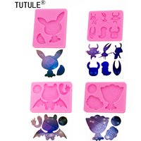 Shiny Anime Cartoon Baby Mould Resin Craft Keychain Silicone Molds DIY Necklace Jewelry Epoxy Craft Mould Cake Baking Mold