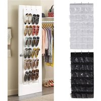 24 Grid Wall-mounted Shoes Organizer Rack Over Door Hanging Storage Holder Rack Bedroom Closets Shoes Storage Bag for Room