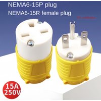 NEMA 6-15P 6-15R Straight Blade Heavy Duty Replacement Plug Connector, Male Extension Cord Ends 15amp 250 Volt Industrial Grade