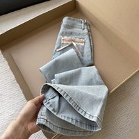 Women's Sweet Lace Bow Flare Denim Pants Autumn Temperament High Waist Long Trousers Commute All-Match Jeans Streetwear