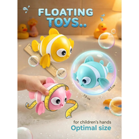 Baby Bath Toys, Infant Children’s Bathroom Water Play Ducks Turtles Splashing Fun Swimming Wound Up Clownfish