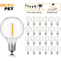 3V G40 Led Light Bulbs Plastic Shatterproof E12 Base Warm White 2700K Low Voltage Replacement Globe Bulb For Solar String Light