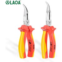 LAOA Curved Needle Nose Pliers Insulated 6/8Inch Stripping Clamping Multifunctional Household Electrician's Tools