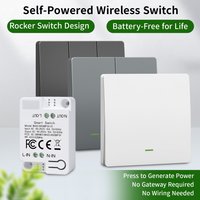 1/2/3 Gang Rocker Wireless Switch Outdoor Waterproof Kinetic Energy Panel RF433 Remote Control Light Switch Self Powered