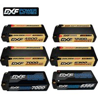 DXF Lipo Akku 2S Shorty HV 7,6V 6300mAh 7000mAh 9200mAh 10000mAh Deans T 5mm Bullet Competition Short-Pack für RC 1/10 Auto