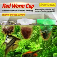Aquarium Bloodworm Feeding Cup, Funnel Style Plastic & Glass Fish Feeder for Tank Worm Nematode Feeding Ring Accessories