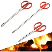 Durable Seafood Hand Tool Stable Multifunction Stainless Steel Crab Tongs Eels Clip Long Handle Kitchen Anti Slip