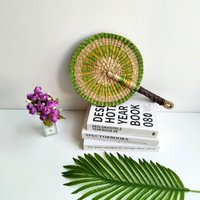Hand Woven Seaweed Fan Wall Mounted Decorative Fan Summer Cooling Hand Fan