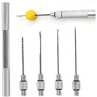 FLYSAND 3in1/5in1 Nonslip Aluminum Alloy Handle Carp Fishing Rigging Bait Needle Kit Tool Set Bait Boilie Drill Stringer Needle