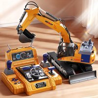 2.4G Remote Control Excavator Toy, Simulation Alloy Construction Vehicle, Education RC Digger Truck for 3 Years Kids Boys Gift
