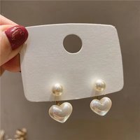Imitation Pearl Earrings For Women Heart Round Stud Earrings Elegant Love Ear Stud Party Wedding Jewelry Valantine Day Gifts K0