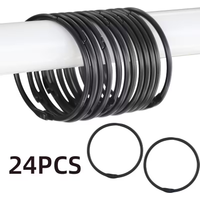 24pcs Black/Chrome/Golden Shower Curtain Ring,Circle Heavy-duty Rustproof & Curtain Rod Hooks for Bathroom, Bedroom, Living Room