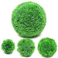 Artificial Plants Green Grass Ball 13/18/23/28cm Decorative Balls Pine Needles Topiary Ball Faux Grass Decor For Outdoor Garden