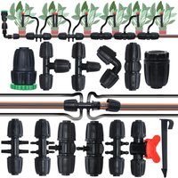 Sprycle 5PCS 16mm 1/2'' PVC Garden Pipe Connector Watering Drip Irrigation Coupling Splitter Tee Thread Lock to 4/7mm 3/5mm Hose