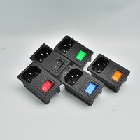 With 10A Fuse! Red Rocker Switch Fused IEC320 C14 Inlet Power Socket Fuse Switch Connector Plug Connector Red Green Blue yellow