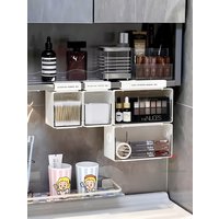 Drawer Style Storage Box Under The Mirror Cabinet Transparent Bathroom Cotton Stick Makeup Cotton Bathroom Pull-Out Storage