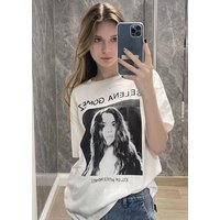 2026 Summer Selena Gomez Portrait Women Print Short-sleeved Cotton Ladies' T-shirt, Suitable for Wearing on The Street.