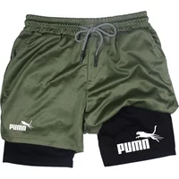 Summer Breathable Two-in-One Double-Layer Men's Shorts Elastic Tight Quick-Drying Multi-Functional Sports Shorts