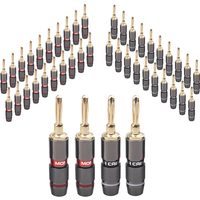 10pcs/5pairs Monster Gold Plated Pure Copper Banana Plugs Speaker Adapter Screw Speaker Plug Audio Connectors