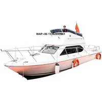 Factory Direct Glass Fiber Reinforced Plastic 8.2m Luxury Double Decker Flying Bridge Sailing Yacht Lithium-Powered Electric
