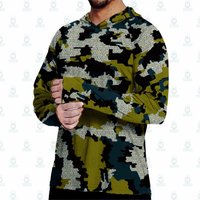Men's Camouflage Long Sleeve Fishing Hoodie Anti-UV Sun Protection UPF 50+ for Hunting Jungle Outdoor Activities Jersey