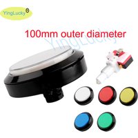 100mm Arcade LED Button with Built-in Reset Switch, Flat Illuminated Button, Large Button for Game Console Crane