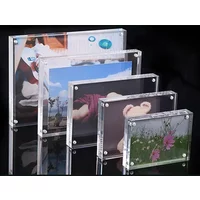 Right Angle Acrylic Photo Frame Set Square Picture Clear Frame Display Transparent 0.8+0.8cm 6*9 9*13
