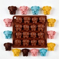 16 Cavity Elephant Silicone Molds 3d Cute Animal Elephants Fondant Candy Chocolate Mould Cake Decoration Accessories
