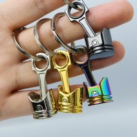 1/2/4Pcs Engine Piston Keychain Metal Car Modification Pendant Motorcycle Piston Keyring Creative Gift for Men