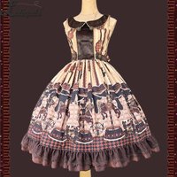 Sweet Lolita JSK Dress Printed Cotton Sleeveless Party Dress ~ Chocolate Trojan Horse by Infanta
