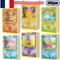 French Version 1996 Year Pokémon card first generation Charizard Pikachu Mewtwo Blastoise Collecting card toys 151Pcs boxed