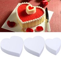 4/6/8/10 Inch Heart Shaped Polystyrene Styrofoam Sugar Craft Dummy Party DIY Practice Model Cake Foam Mold Kitchen Accessories