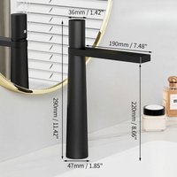Tuqiu Basin Faucet Brass Bathroom Faucet Mixer Tap Black/Grey Wash basin Faucet Single Handle Hot and Cold Lavotory Faucet