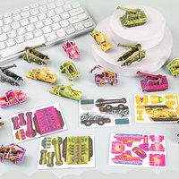 Simulated Tank Car 3D Paper Jigsaw Puzzles Toys Mini Foam Building Block Assemble Model Crafts Kids Boys Classroom Rewards Gifts
