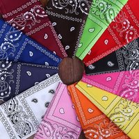 1pc Trendy Hip Hop Bandana – 55x55cm Square Scarf with Black and Red Paisley Print Stylish Headband for Women Men Boys and Girls