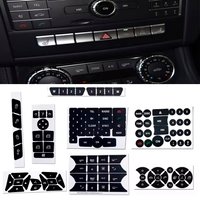 1 Set PVC car Button Repair Stickers For Benz W204 R172 W218 for Climate Control A/C Steering Steel Radio Window Door Lock