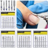 6pcs/set Nail Dill Bits Diamond Milling Cutter for Manicure 3/32" Burr Electric Cuticle Clean Nail File Cuticle Remover Tool